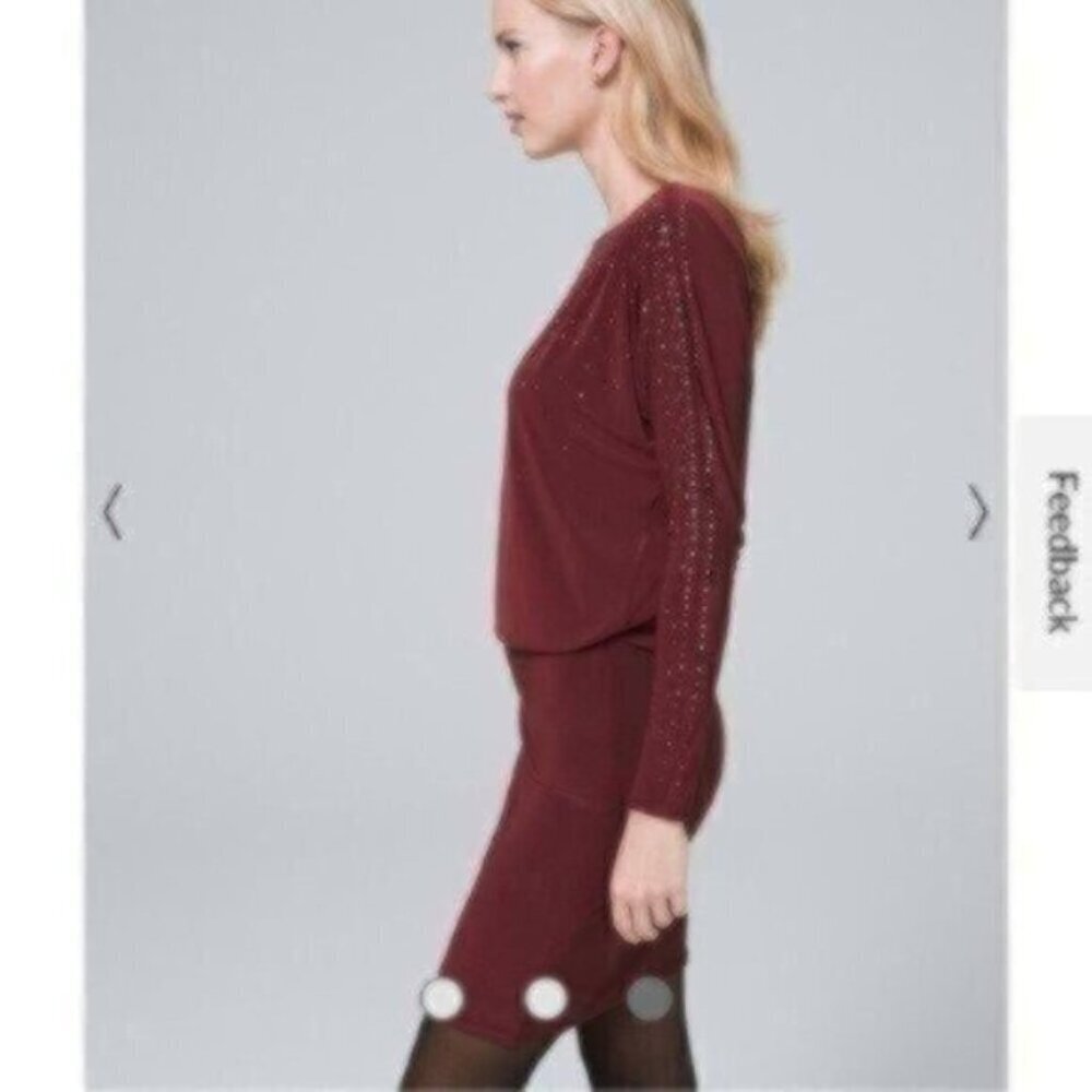 NWOT White House Black Market Stud-Detail Knit Blouson Dress - Picture 3 of 3